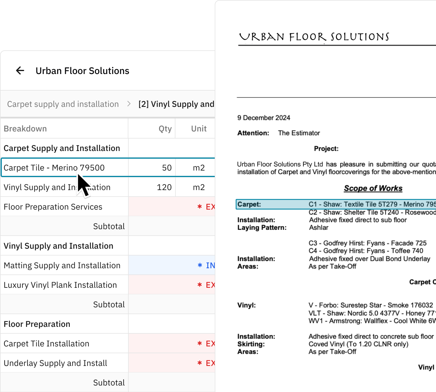 Review vendor pricing in seconds